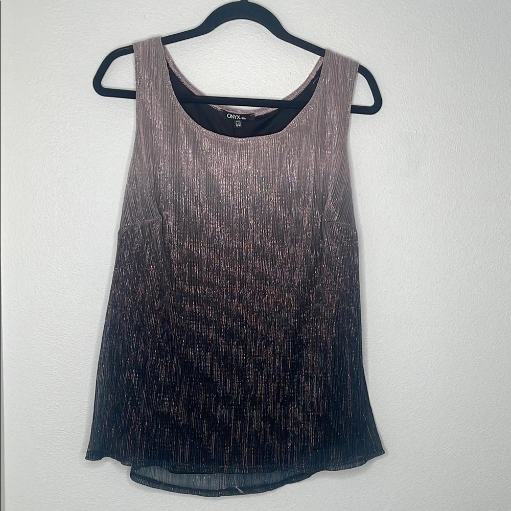 NWT David's Bridal Onyx Crinkled Ombre Plus Size Three-Piece Pantsuit - Picture 8 of 15